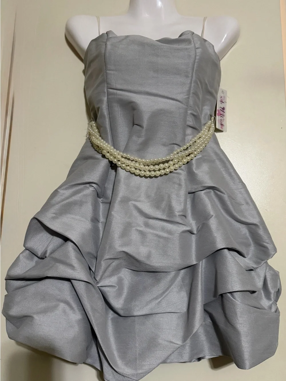 As You Wish Strapless Dress with Pearl Belt